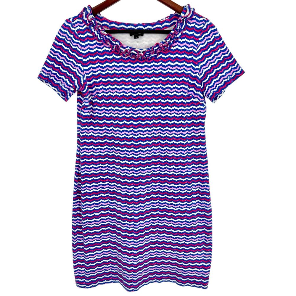 NEW NWOT Talbots Sz Small Pink Short Sleeve Tropical Beach Summer Dress Artsy